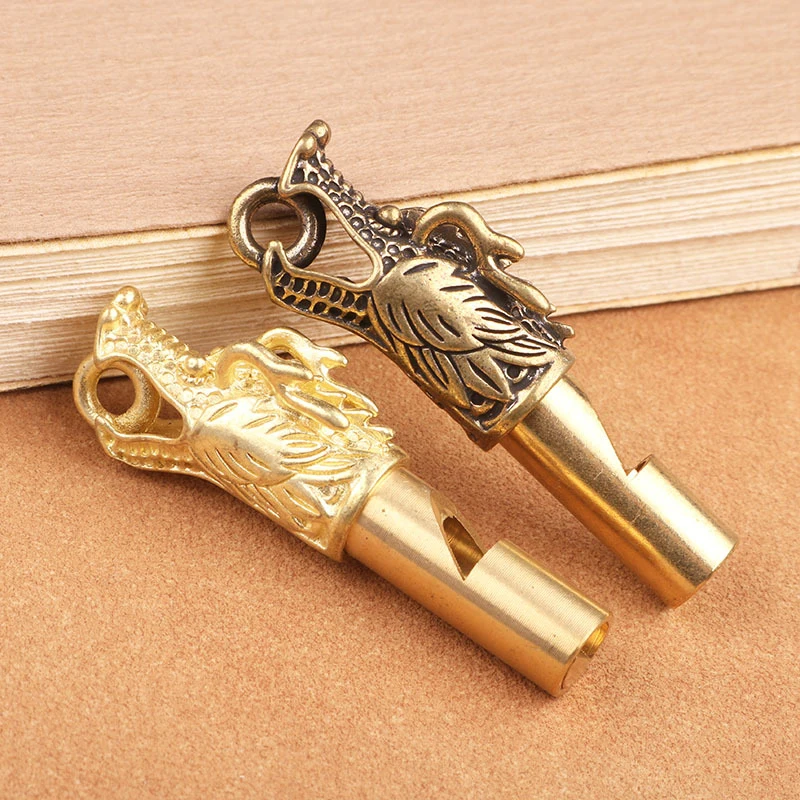 Sun Wukong Brass Whistle Ornaments Keychain Pendant Retro Decorative Figurines Dragon Head Copper Whistle Souvenir Car Pendant