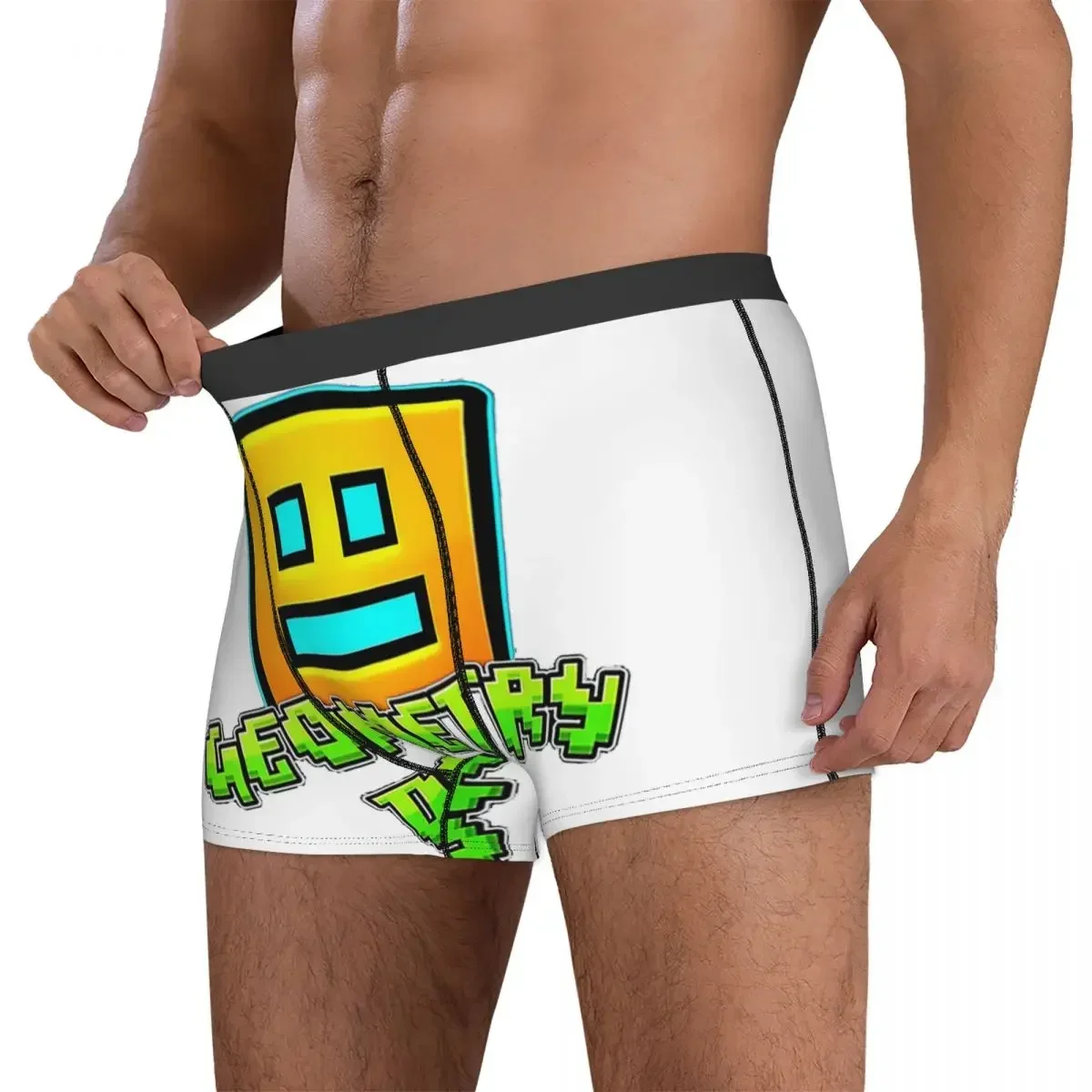 Boxer Underpants Shorts Video Game Geometry Dash (6) Panties Men Breathable Underwear for Homme Man Boyfriend Gift