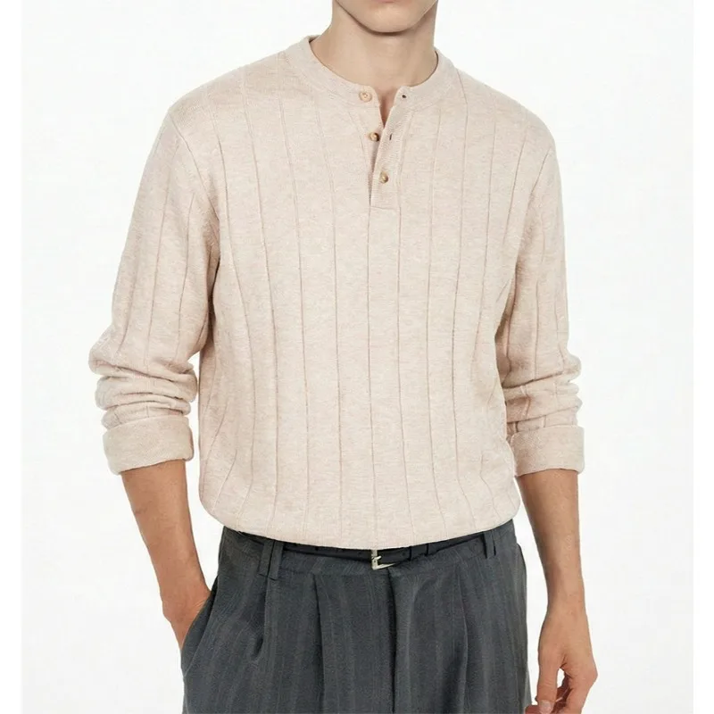 2026 American Retro Semi-open Fabric Spring and Autumn Cleanfit Casual Long-sleeved Knitted Sweater