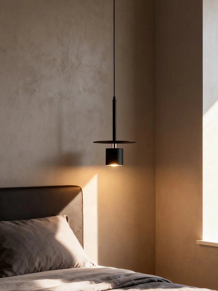 Nordic Modern Pendent Lamp Adjustable Disc Cylinder Hanging Lamp For Bedroom Bedside Living Room Bar Café Chandelier Home Decor