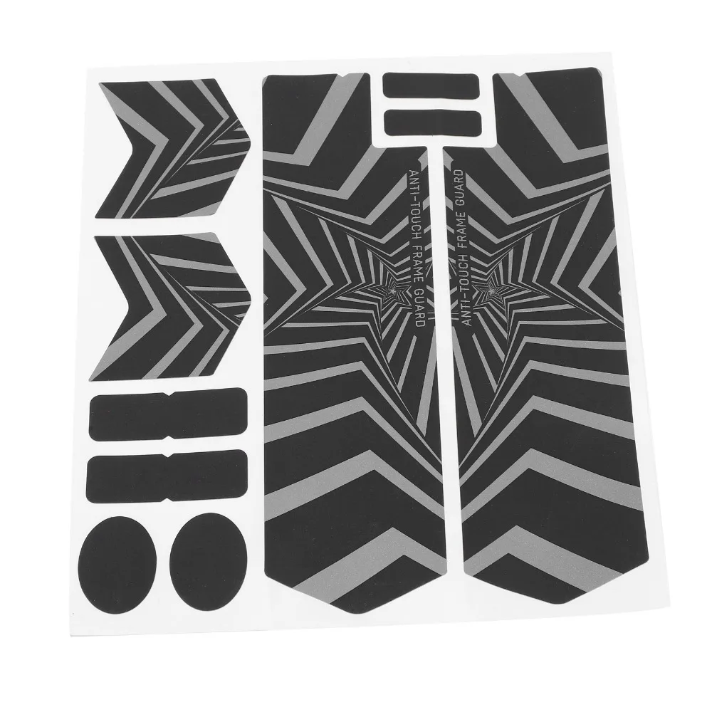 

Наклейка для горного велосипеда с пятиконечной звездой, легкая черная светоотражающая наклейка для велосипеда, 21,3 x 18 см, защитная лента для рамы велосипеда