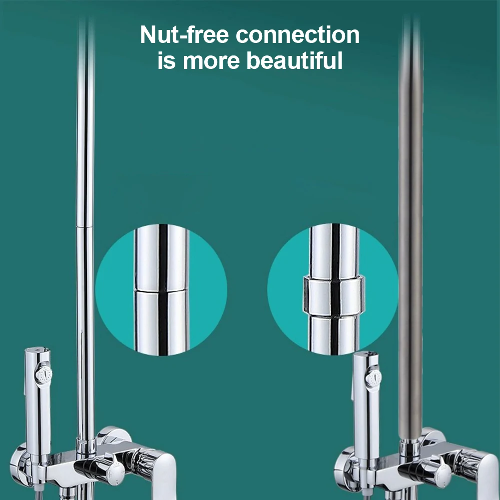 Shower Improvement Gray Shower Head Extension Rod Easy Install Stainless Steel Rod Versatile Aesthetic Options