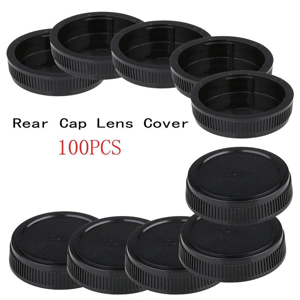 100 PCS Rear Lens /Body Cap /cap set Camera Cover Anti-dust Mount Protection Plastic Black for OLYMPUS OM E620 E520 E510 E500 E5