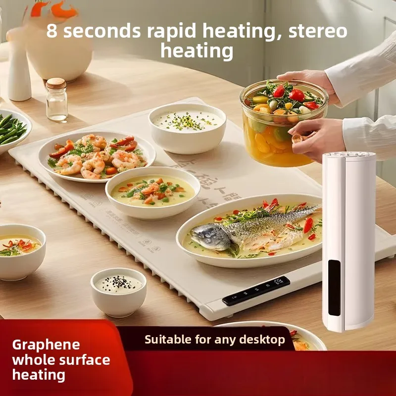 

Hot food warming mat, multi-functional household food warming mat, smart folding, 2025