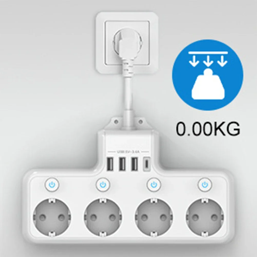 Imagem -02 - Tomada Múltipla eu Branca com Usb Faixa de Alimentação de Vias Comutável Individualmente Suprimentos para Equipamento Elétrico 16a 4000w 1pc