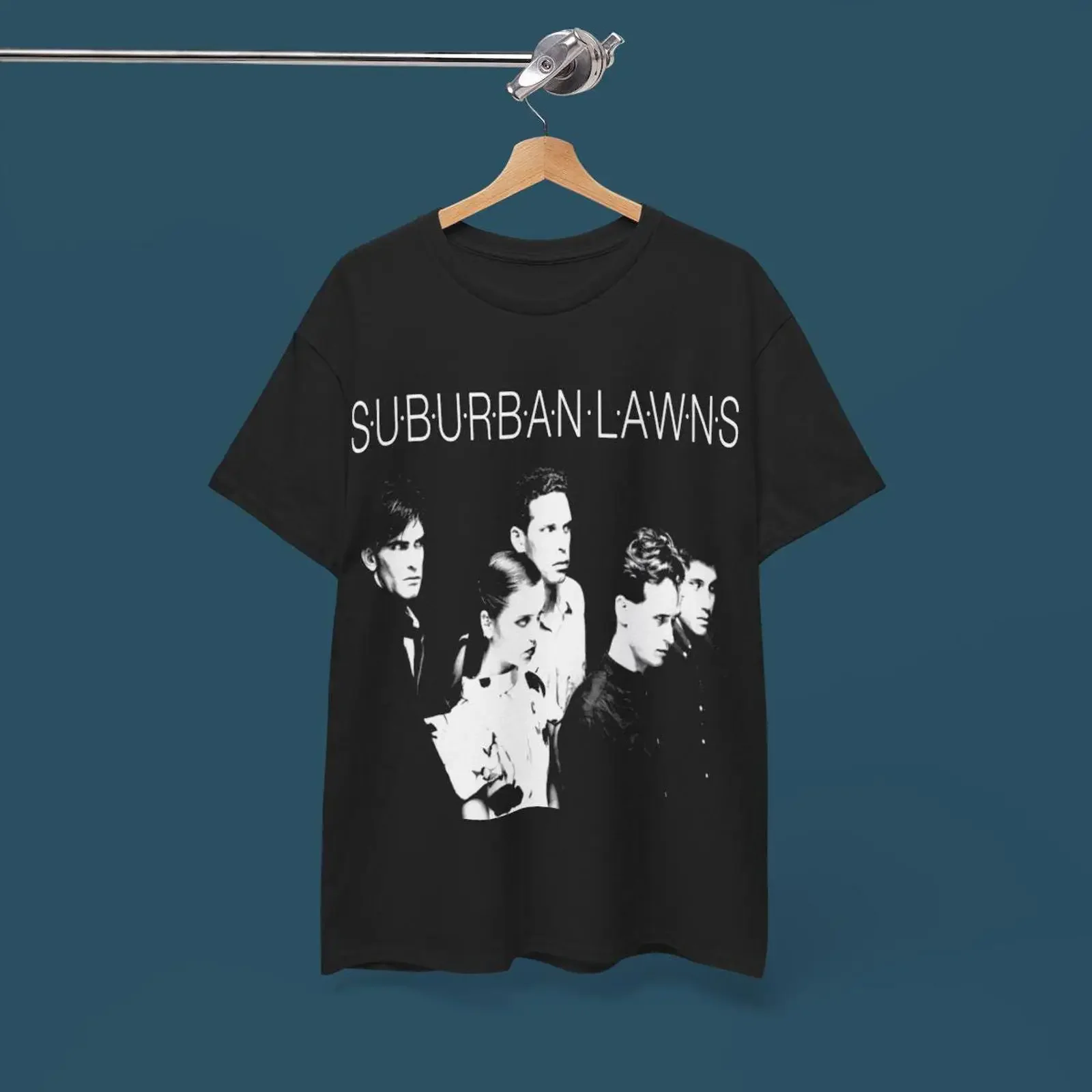 Suburban Lawns Band T Shirt Post Punk Rock Gang Of Four vintage Washed Casual designer clothes Slightly fashion