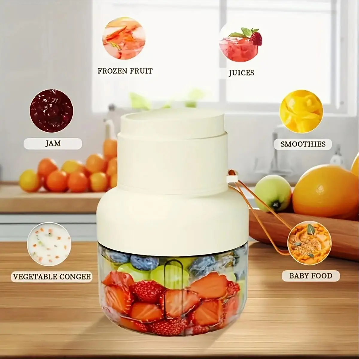 1pc 850ML tragbare entsafter multifunktionale reise tasse drahtlose tragbare doppel deckel design