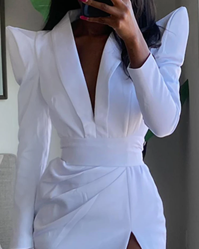 White Sexy V-Ne Hig… - image