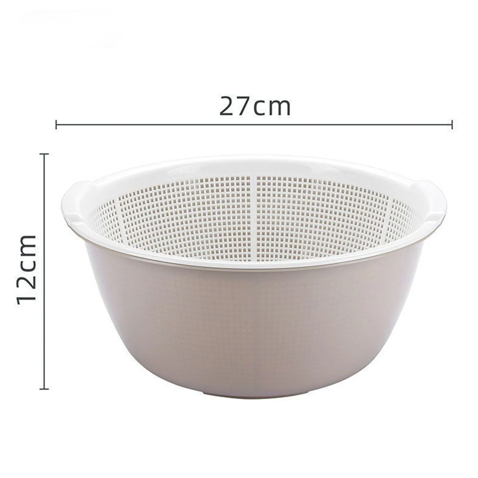 Thickened Double Layer Plastic Drainage Basket Multi Use Fruit Vegetable Colander for Kitchen Counter Dining Table - view 4
