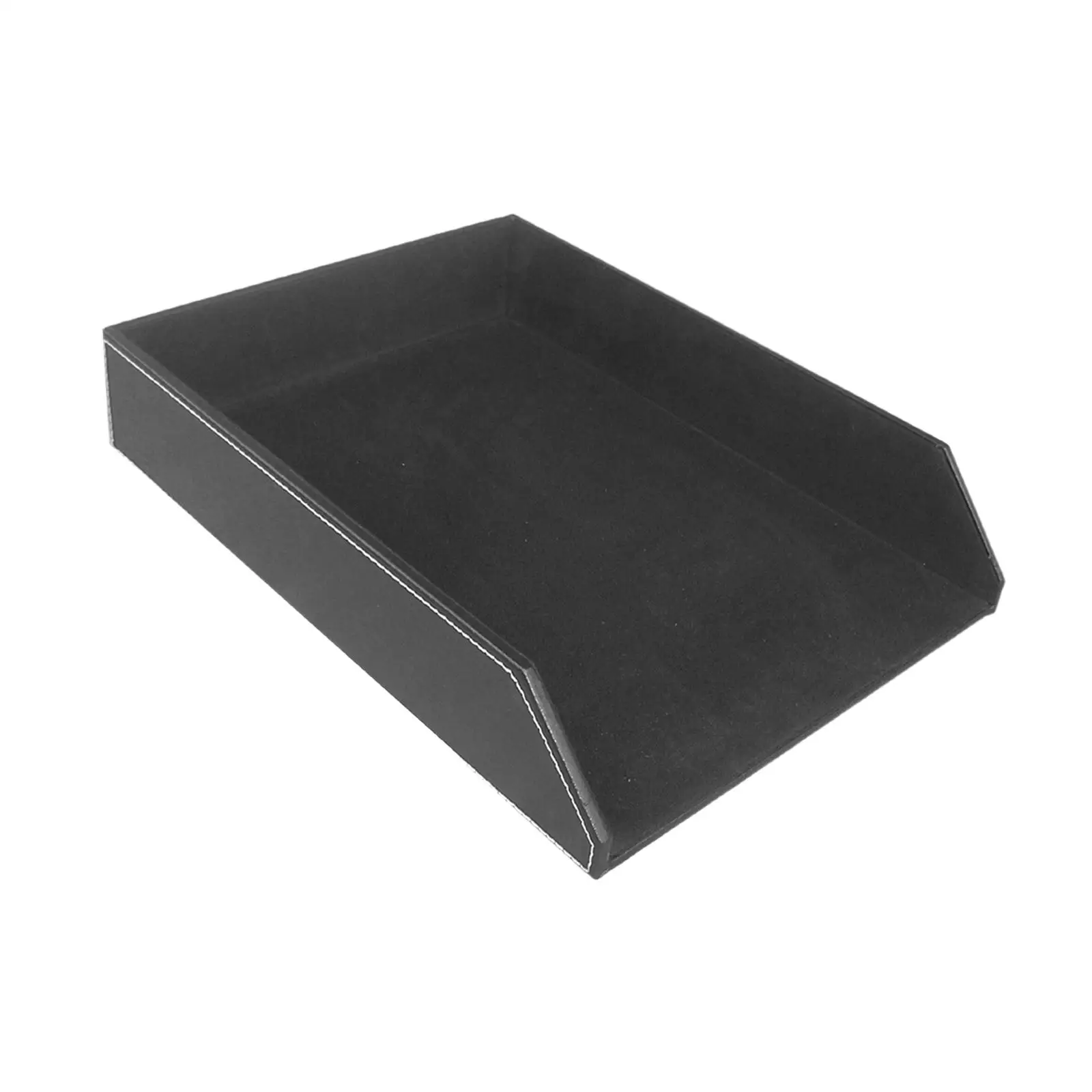 Single Tier File Holder Storage PU Stackable Durable Document File Sorter Paper Sorter Paper Letter Tray for Home Office Desktop