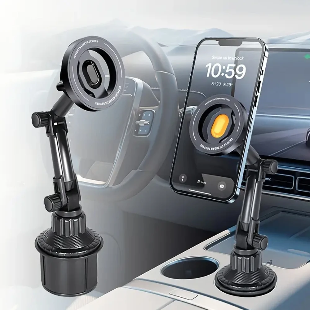 

Magnetic Phone Holder Installation of Water Cup in Car for Magsafe IPhone 16 15 14 13 12 Samusng 360° Rotation Cell Mount