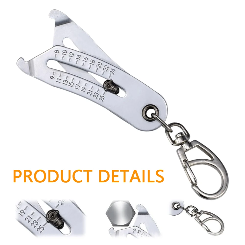 Precise Thread Size Checker Keychain Portable Metric/Imperial Hexagonal Nut Quick Accurates Measurement Verification Tool