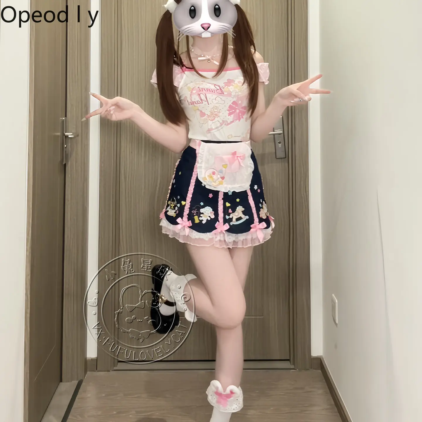 

Cute Doll Japanese Original Lolita Full Set 2026 Summer New Sweet Loli Girl Apron Strap Skirt Daughter Suit