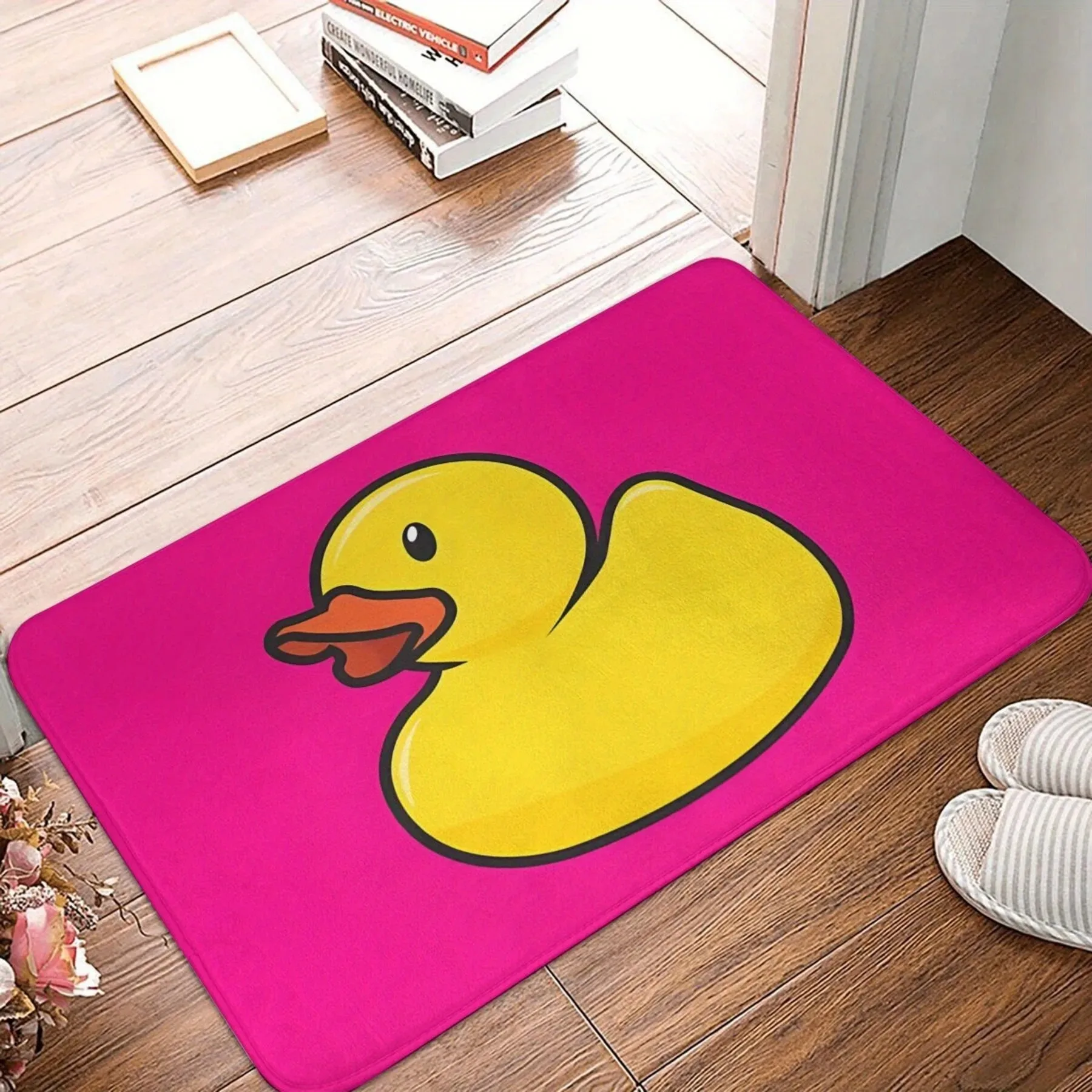 

1PC Yellow Duck pattern Door Mats Kitchen Rugs Non-Slip Pop design Bathroom Rugs Bath Mat Carpet for Home Sink Laundry Decor