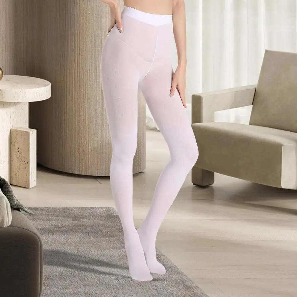 Meia-calça feminina cor sólida meia-calça de cintura alta meia-calça feminina cor sólida magro ajuste meias longas para cosplay