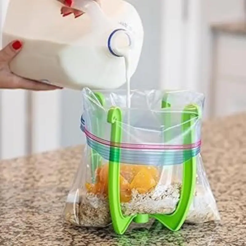 1pc Heavy Duty Plastic Bag Holder With Sturdy Base Space Saving Vertical Storage Organizer For Kitchen Pantry Garage