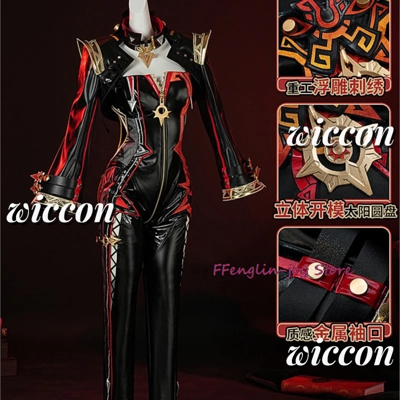 Disfraz de Genshin Impact mamuika para mujer, traje de uniforme Pyro Archon, peluca Sexy, fiesta de Halloween, carnaval, juego de rol