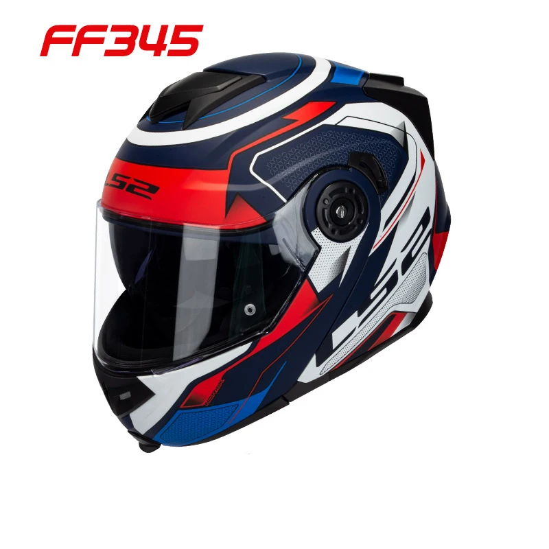 LS2 FF345 FF902 casco de motocicleta abatible hacia arriba Modular hombre mujer con doble visera Capacete ls2 casco Cascos para Motor