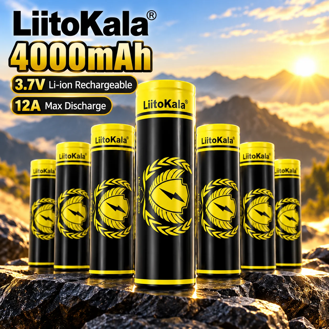 Lii-King 18650 4000mAh 3.7V Rechargeable Battery, 12A Discharge Cell for Toy Guns and Energy Storage Devices by LiitoKala