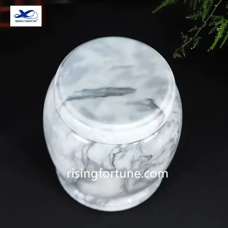 Marble and Onyx Natural Stone Assorted Golden Hand Crafted Traditional Chinese Memorial Cremation Urns for Human & Pet Ashes