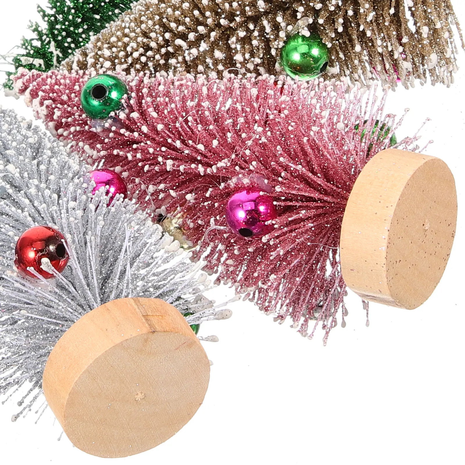 

12 Pcs Small Christmas Tree Little Fake Trees Mini Desk Miniature Decor Plastic Festival Scene for Table