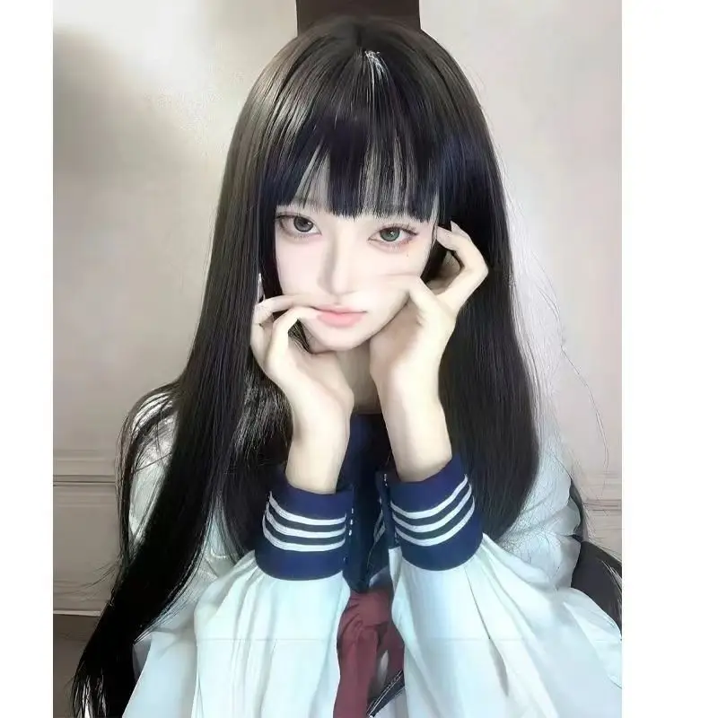 

Tomie COS black long straight wig Gothic Synthetic Wigs for Women Long Straight Cosplay Wigs With Bangs Natural Hair Daily Use