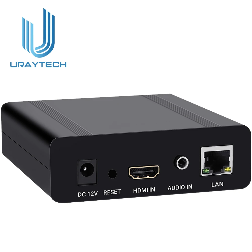 URayTech Portable HEVC H.265 H.264 1080P HD   to IP Video Audio Streaming Encoder with RTSP RTMPS HLS SRT UDP MP4 HTTP