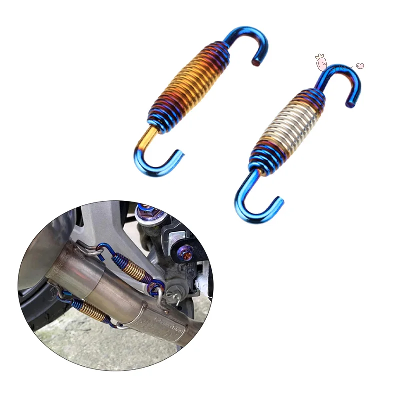 

Stainless Steel Exhaust Pipe Springs Titanium Silencers Colored Exhaust Pipe Connector Double Hooks Motorcycle Spring