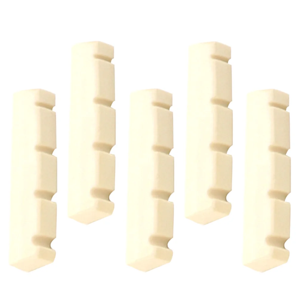 

5Pcs 4-String Slotted Guitar Nut Replacement Electric Bass Guitar String Support Accessories Bass String Accessories