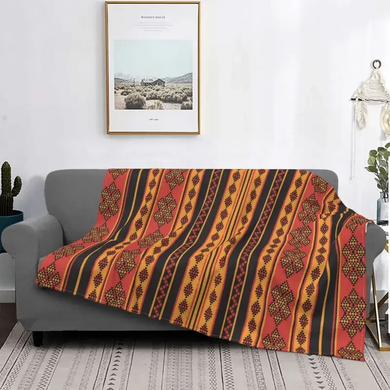 

Foutha Kabyle Ethnic Knitted Blanket amazigh african tunisia Flannel Throw Blankets Home Couch Decoration Soft Warm Bedspreads