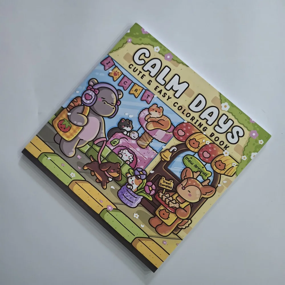Calm Days Stress Relief Coloring Book Cute Animal Drawing Book Perfect Gift for Party and Birthday Christmas
