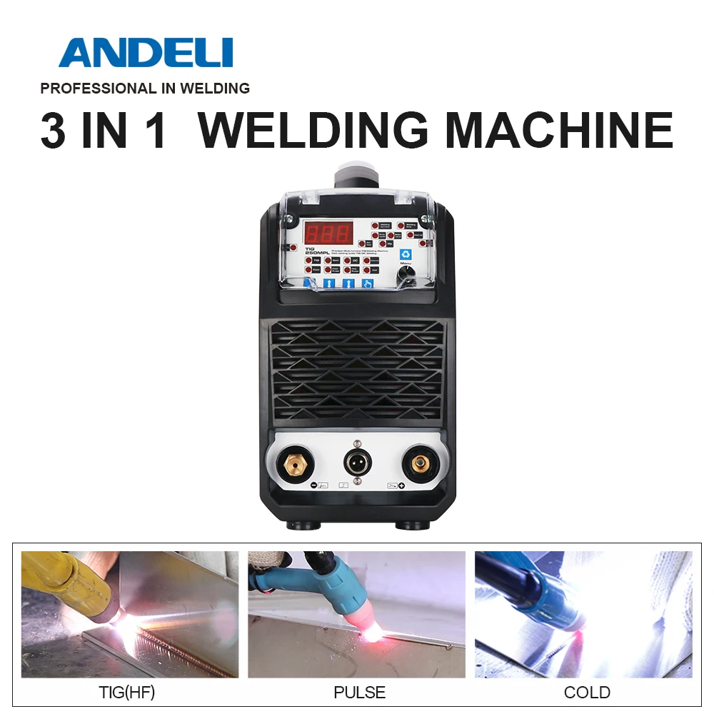 ANDELI TIG-250MPL TIG Welding Machine Hot/TIG/Pulse Cold Welding MOS Tube Multifunctional TIG Welder Suitable for Thin Plate