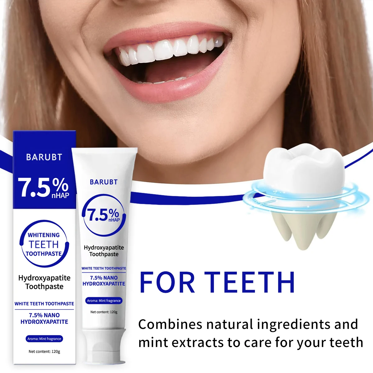 BARTUB 7.5% ナノハイドロキシアパタイト歯磨き粉、 - Hydroxyapatite Toothpaste のレビューと価格