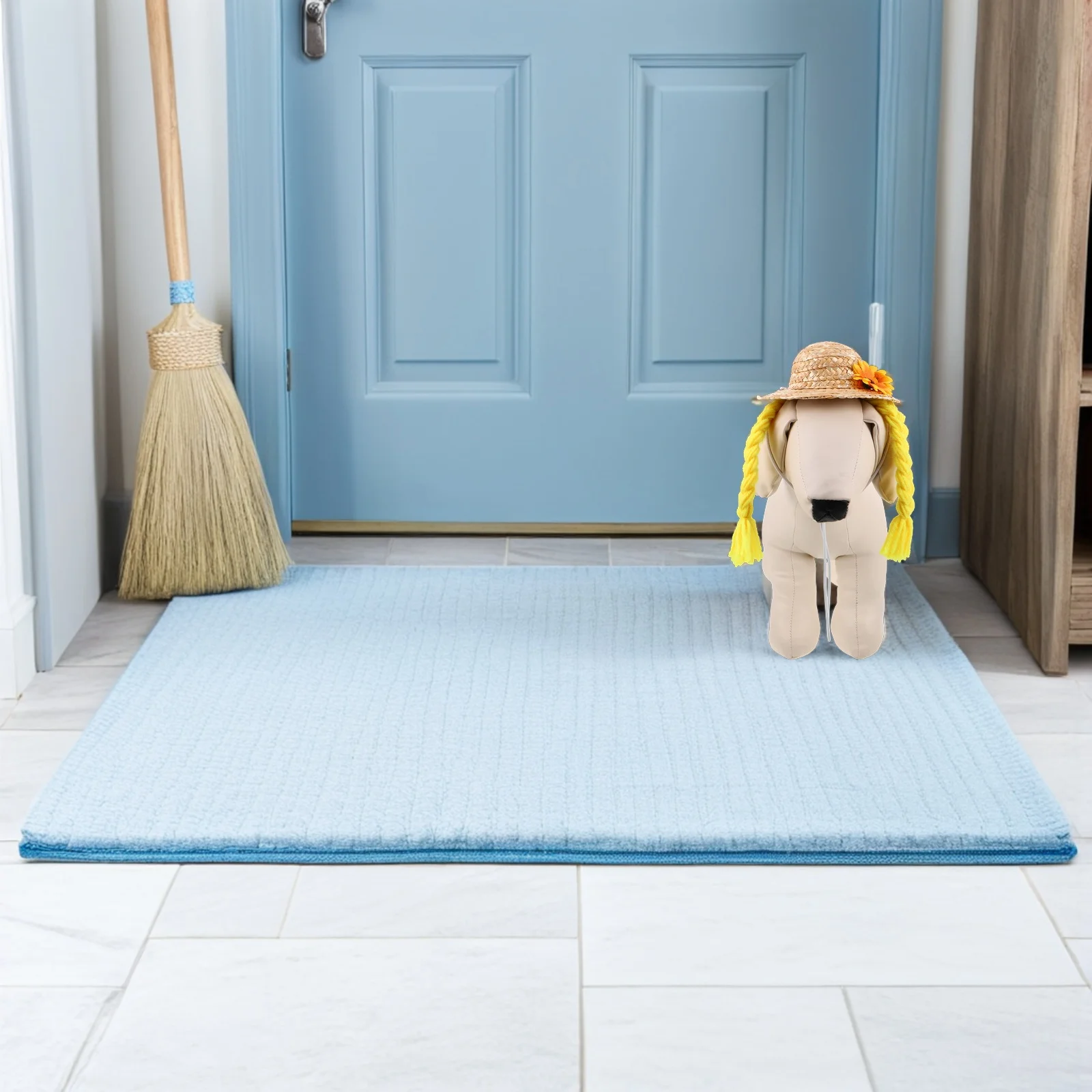 

Rustic Porch Goose Straw Hat Sunflower Braid Woven Cap Outdoor Garden Statue Decor Seasonal Lawn Costume Accessory