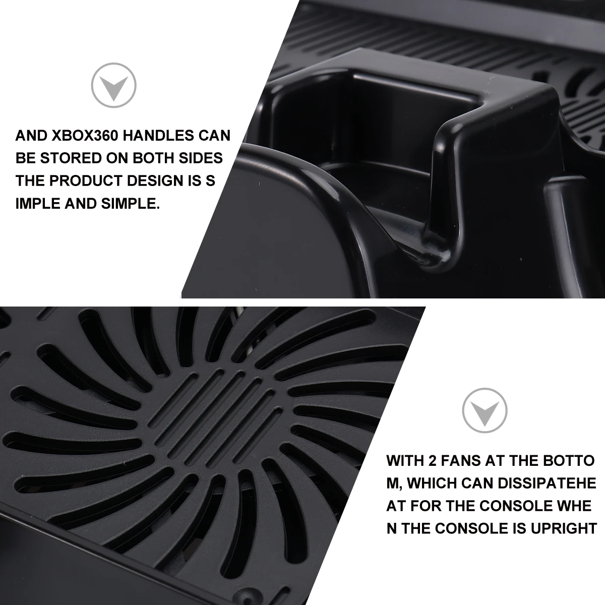 

1pc Cooling Fan Base For Game Console Laptop Radiator Temperature Control Black Lightweight Durable Vertical Bracket Host