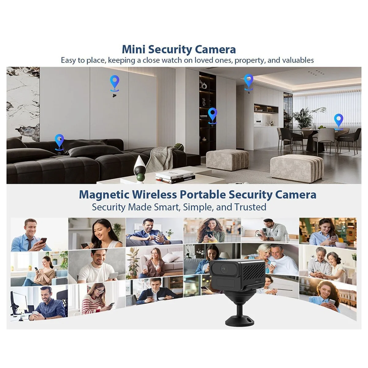 A07I Tuya 2K Wifi Camera 2.4Gand5G Bewakingscamera Ingebouwde Batterij PIR Bewegingsdetectie Nachtzicht Tweeweg audio