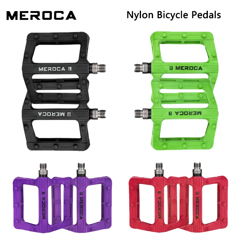 

MEROCA Premium Nylon Fiber Bike Pedals Widened Anti-Slip Platform for Mountain & Road Bicycles Universal Fit bicycle accessories