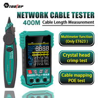 TOOLTOP Portable Network Cable Tester LAN Cable Mapping Open Cross Short Circuit POE Test 400M Length Measure LAN Network Tools