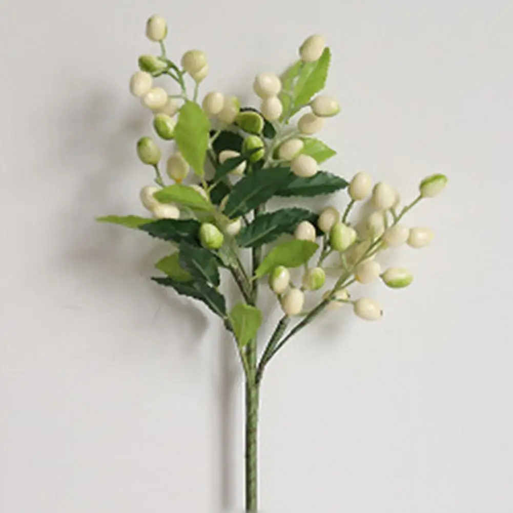

Natural Look Fake Berries Artificial Berry Stems with Green Olive Branches Faux Berries Leaves for Floral Arrangements Home Vase