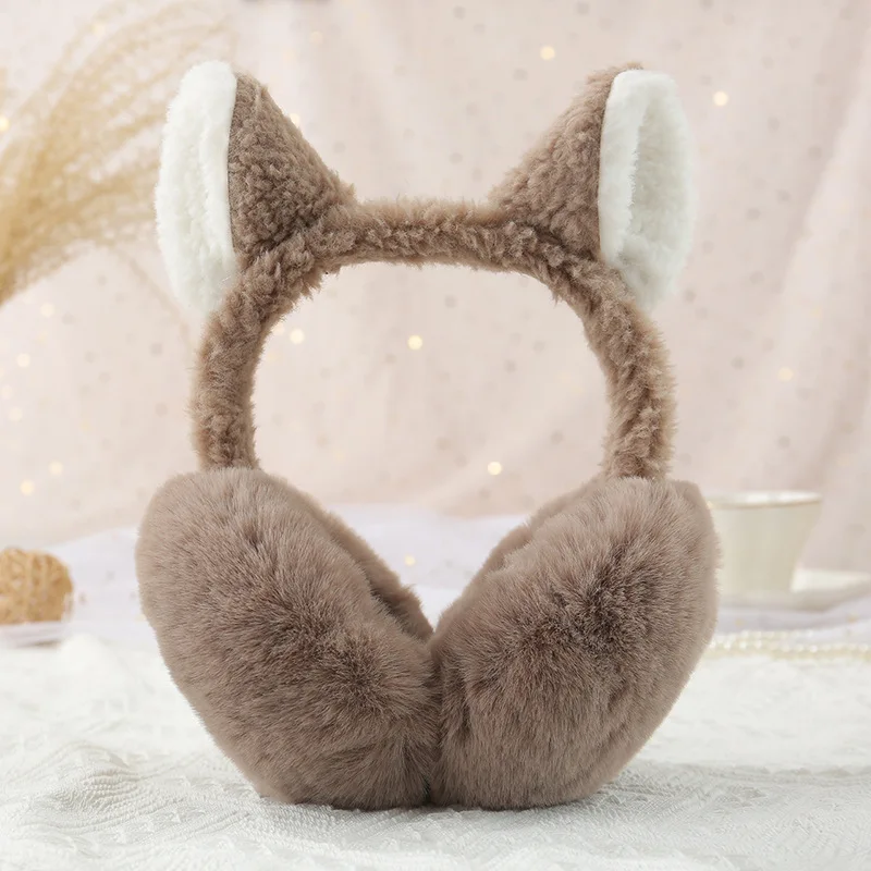 Child Cute Cat Ears Winter Warm Earmuffs Shiny Sequin Ear Soft Plush Earflaps For Kid Outdoor Ear Warmer Outdoor Cold Protection