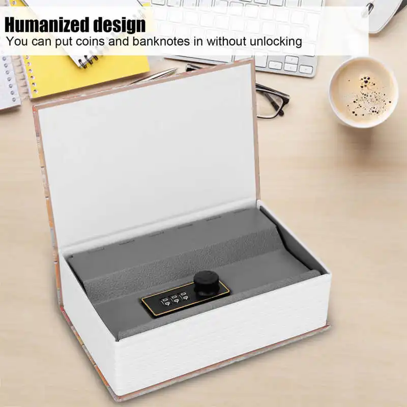 Mini Simulation Book Safe Storage Box Money Cash Jewelry Security Lock Case for Home Simulation Book New Fashion 18.2x11.8x5.7cm