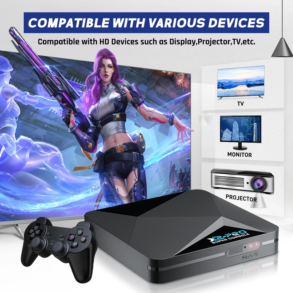 

new Super Console X2 Pro Retro Video Game Console with 100000+ Games for PSP/PS1/N64/Sega Saturn/DC Retro Game Console 4K HD