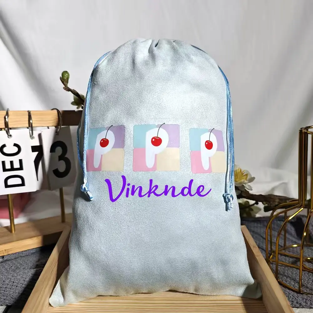 

Customized Logo 100pcs Jewelry 30x40cm Storage Packaging Velvet Drawstring Bigger Pouches Wedding Favors Flannel Fungus Gift Bag