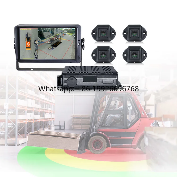 Forklift Intelligent 360° Panorama Monitoring System Forklift Anti-Collision Camera with Blind Spot Alarm