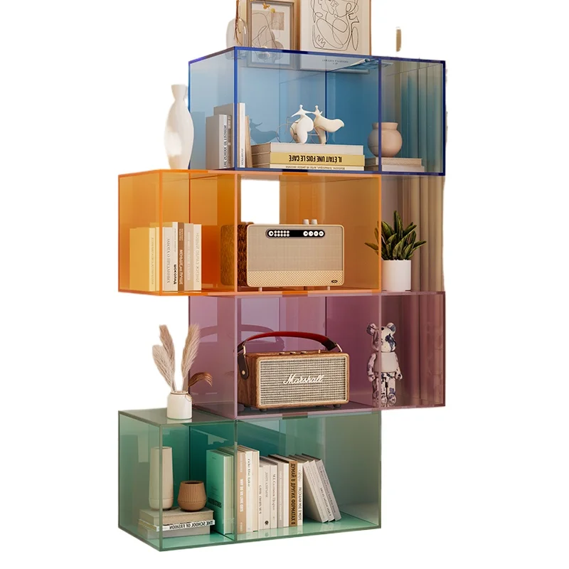 

bay window storage cabinet acrylic box living room bedroom color shelf combination bookshelf corner floor cabinet