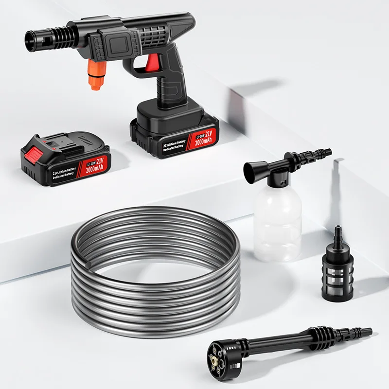 

Wireless Electric Car Washer High Pressure Car Washing Machine with Lithium Battery Portable Water Gun Kit for Garden Watering