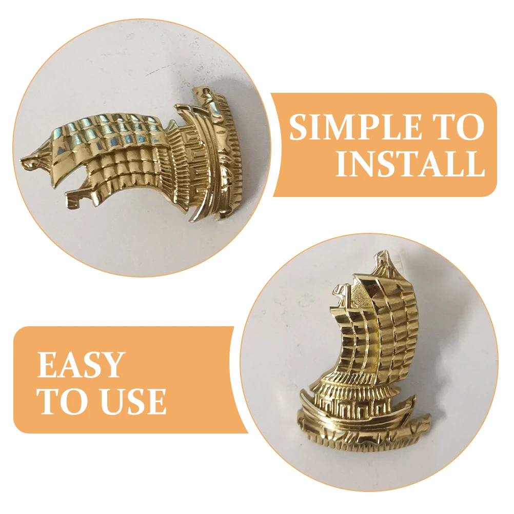 

2Pcs Brass Note Shaped Furniture Handle Cabinet Door Knob Decorative Metal Drawer Pull Wardrobe Hardware