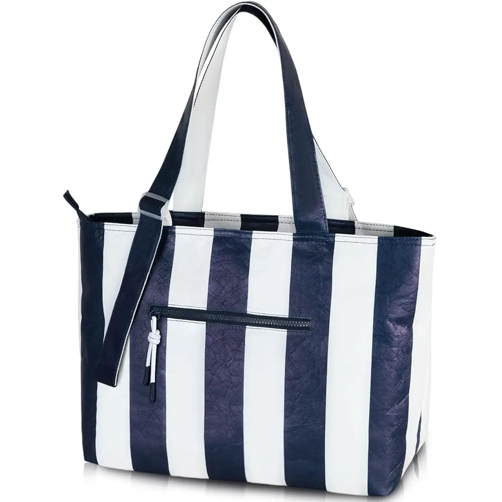 Large Waterproof Beach Bag for Women Pool Bags with Wet Compartment Lightweight Tote for Work Travel Weekends