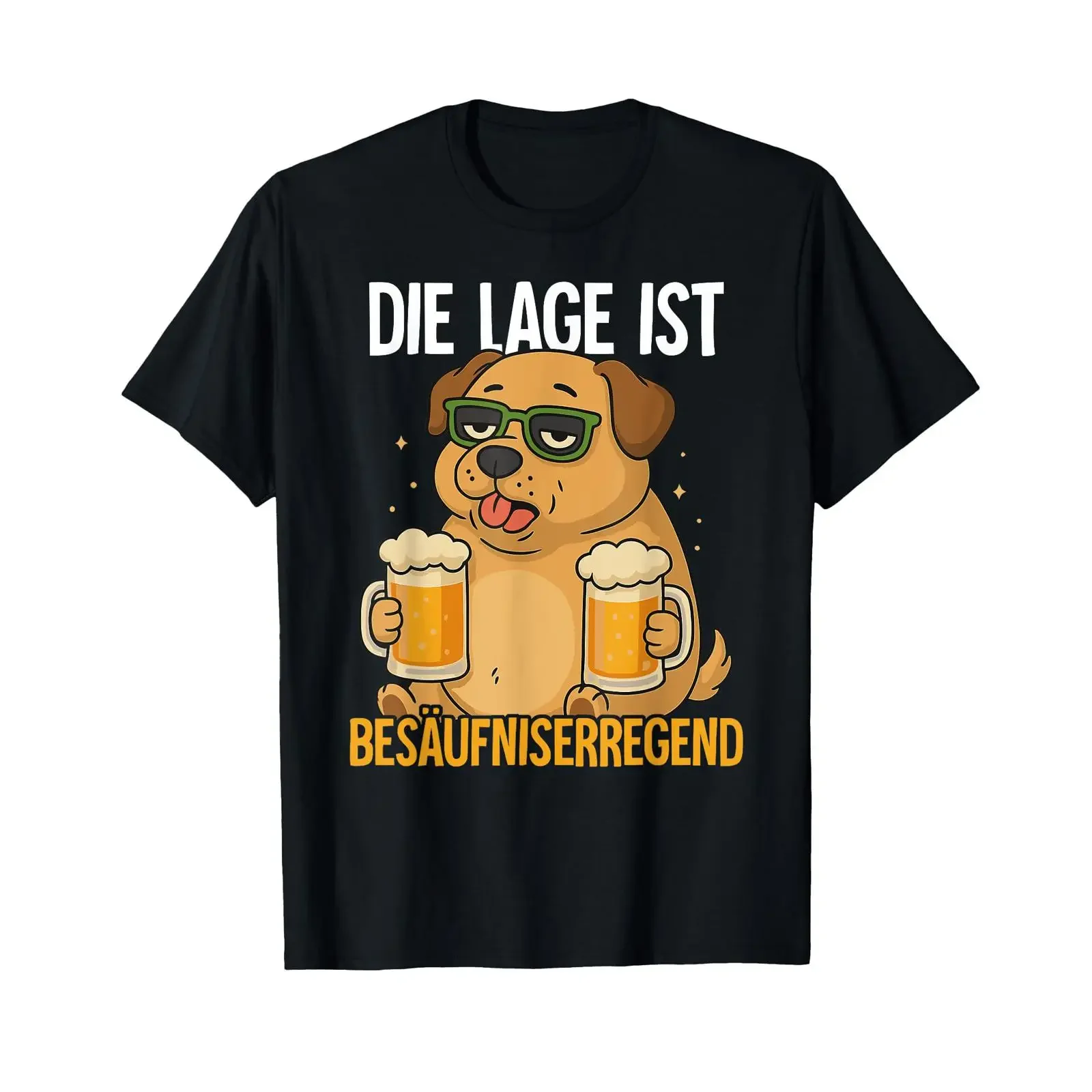 T shirt with German text Die Lage Ist Betrinniserregend The situation is intoxicating vintage Washed Versatile Soft Casual
