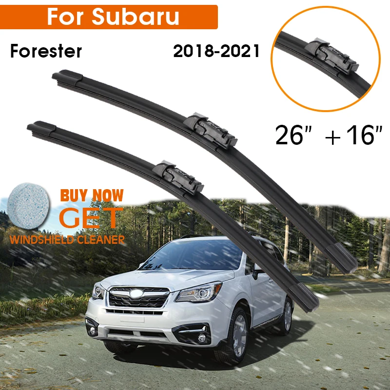 

KOSOO Car Wiper Blade For Subaru Forester 2018-2021 LHD / RHD Front Window Windshield Windscreen Wiper Blades 26" + 16"